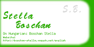 stella boschan business card